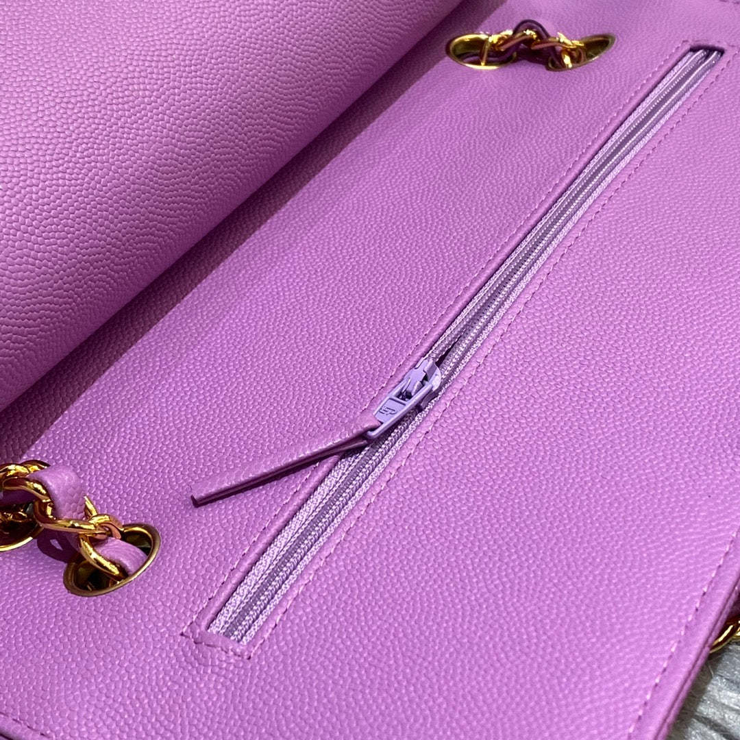 CH CLASSIC 11.12 HANDBAG 25.5 Small Grained Calfskin Taro Purple