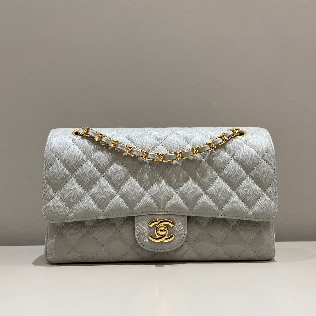 CH CLASSIC 11.12 HANDBAG 25.5 Small Grained Calfskin Elephant Gray