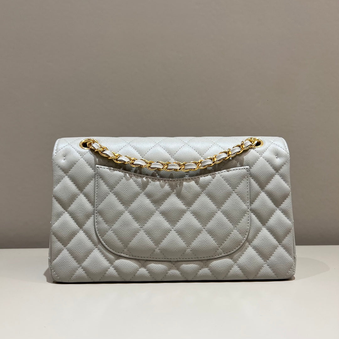 CH CLASSIC 11.12 HANDBAG 25.5 Small Grained Calfskin Elephant Gray