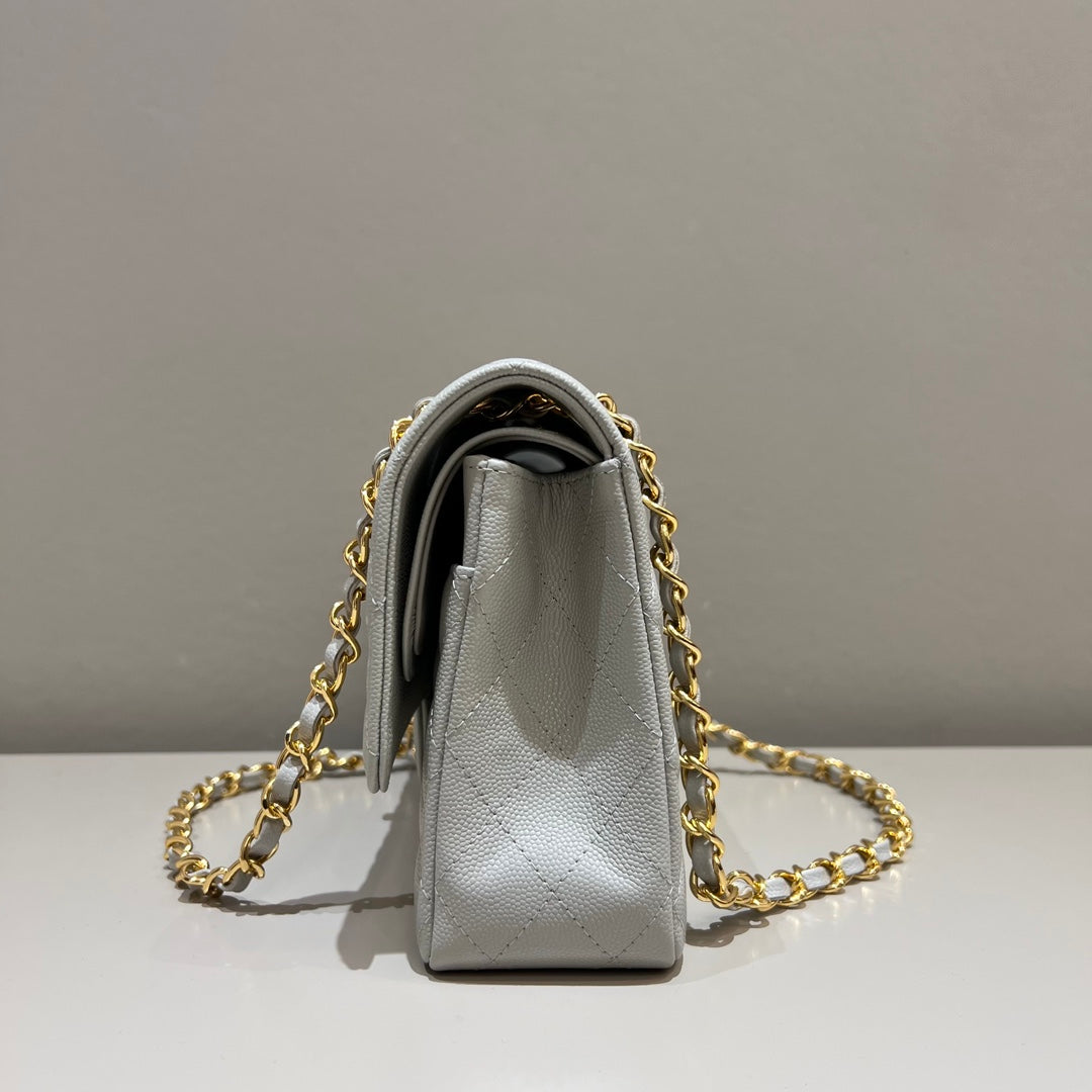 CH CLASSIC 11.12 HANDBAG 25.5 Small Grained Calfskin Elephant Gray