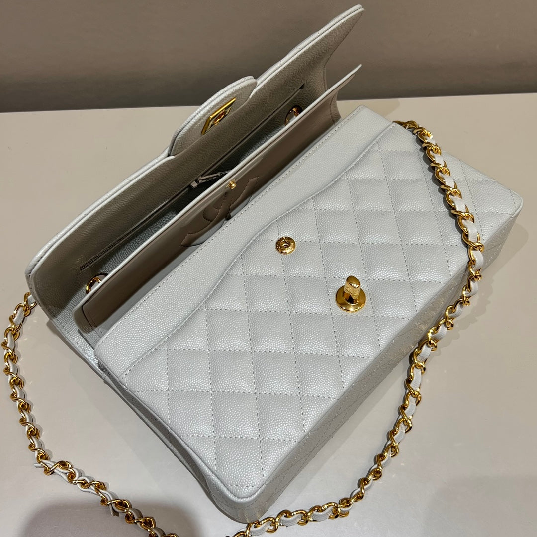 CH CLASSIC 11.12 HANDBAG 25.5 Small Grained Calfskin Elephant Gray