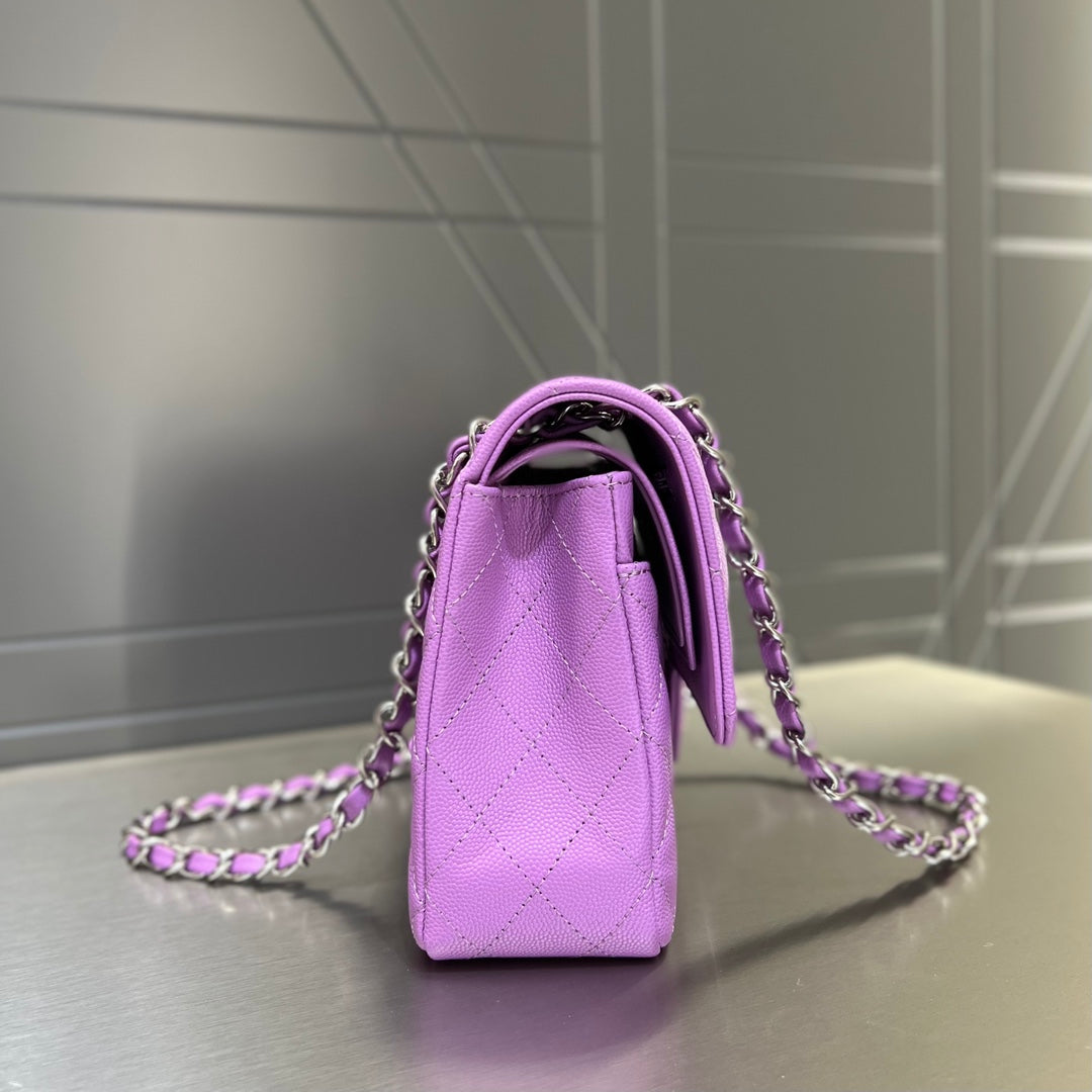CH CLASSIC 11.12 HANDBAG 25.5 Small Grained Calfskin Taro Purple