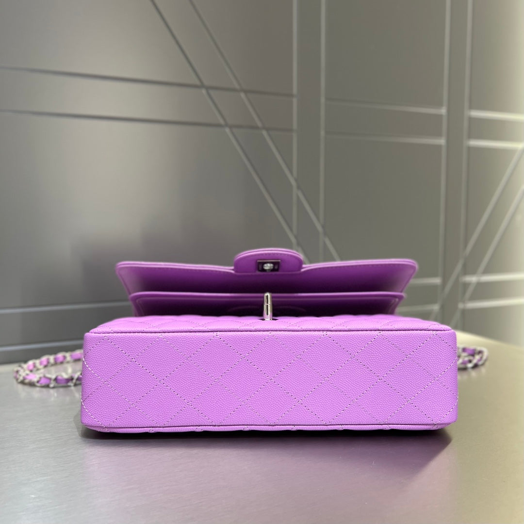 CH CLASSIC 11.12 HANDBAG 25.5 Small Grained Calfskin Taro Purple