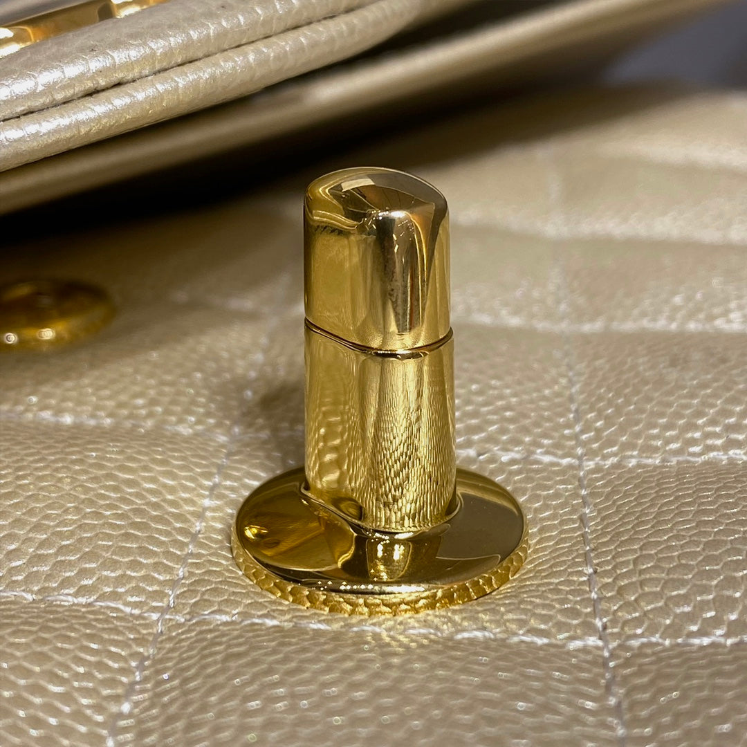 CH CLASSIC 11.12 HANDBAG 25.5 Small Grained Calfskin  Champagne Gold