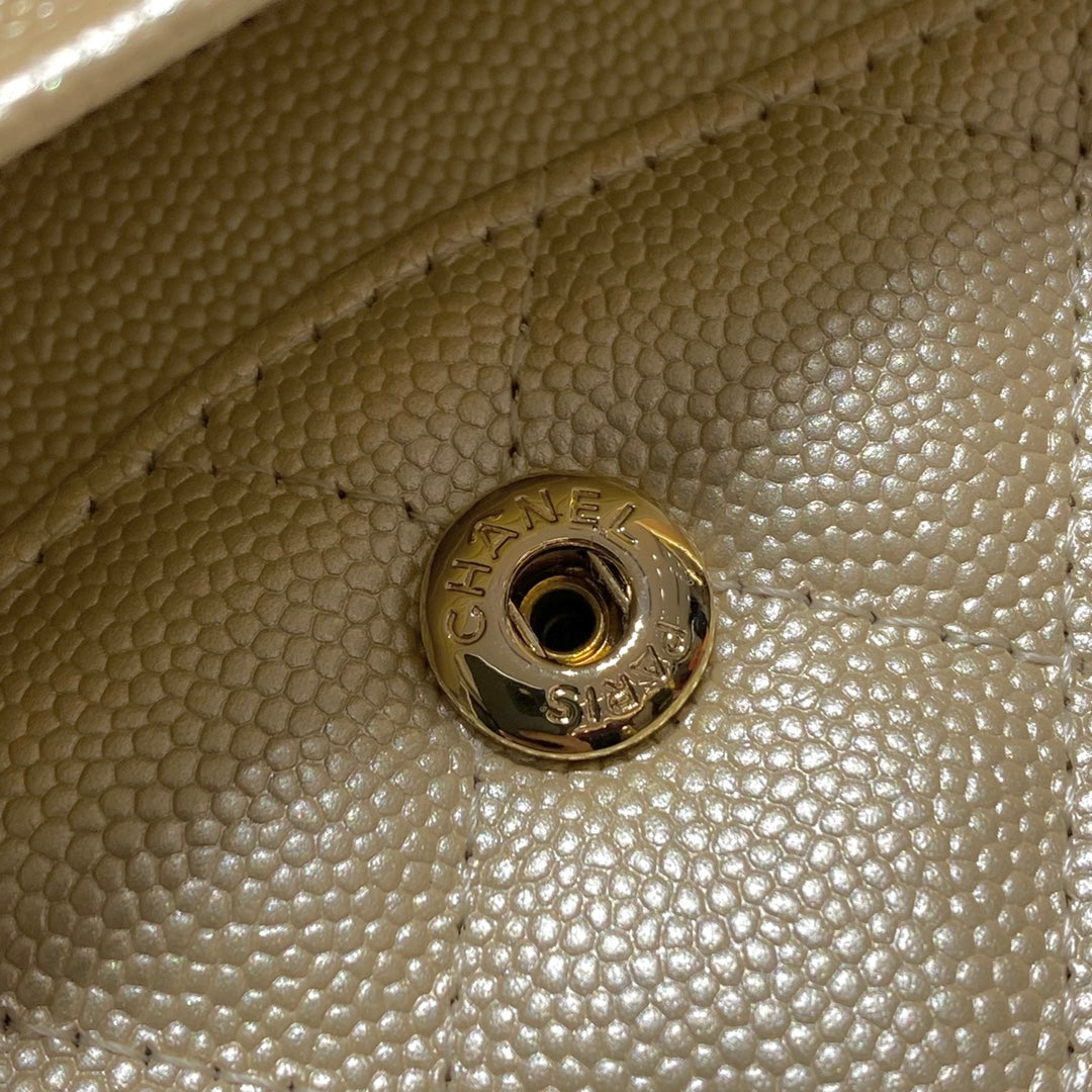 CH CLASSIC 11.12 HANDBAG 25.5 Small Grained Calfskin  Champagne Gold
