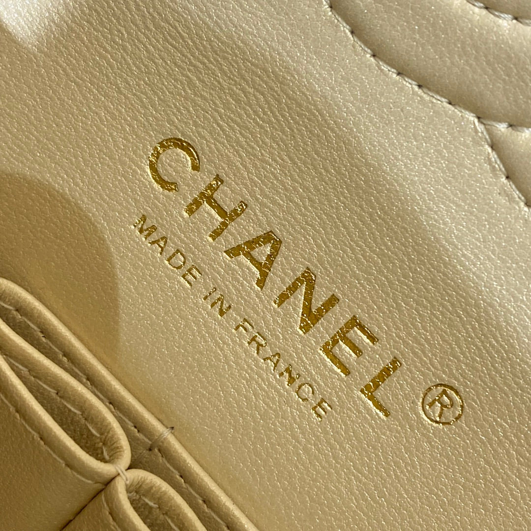 CH CLASSIC 11.12 HANDBAG 25.5 Small Grained Calfskin  Champagne Gold