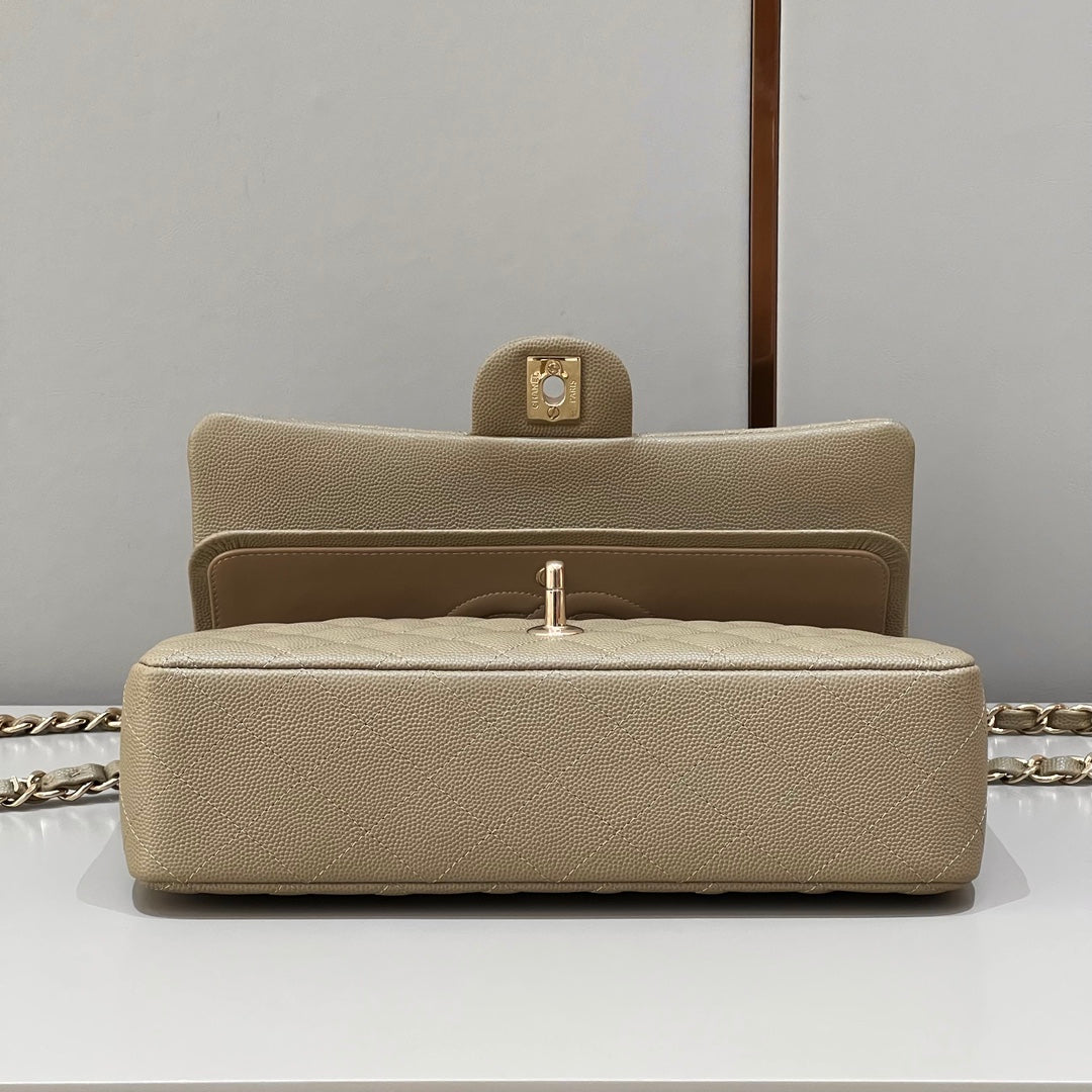 CH CLASSIC 11.12 HANDBAG 25.5 Small Grained Calfskin  Chai (Teas)