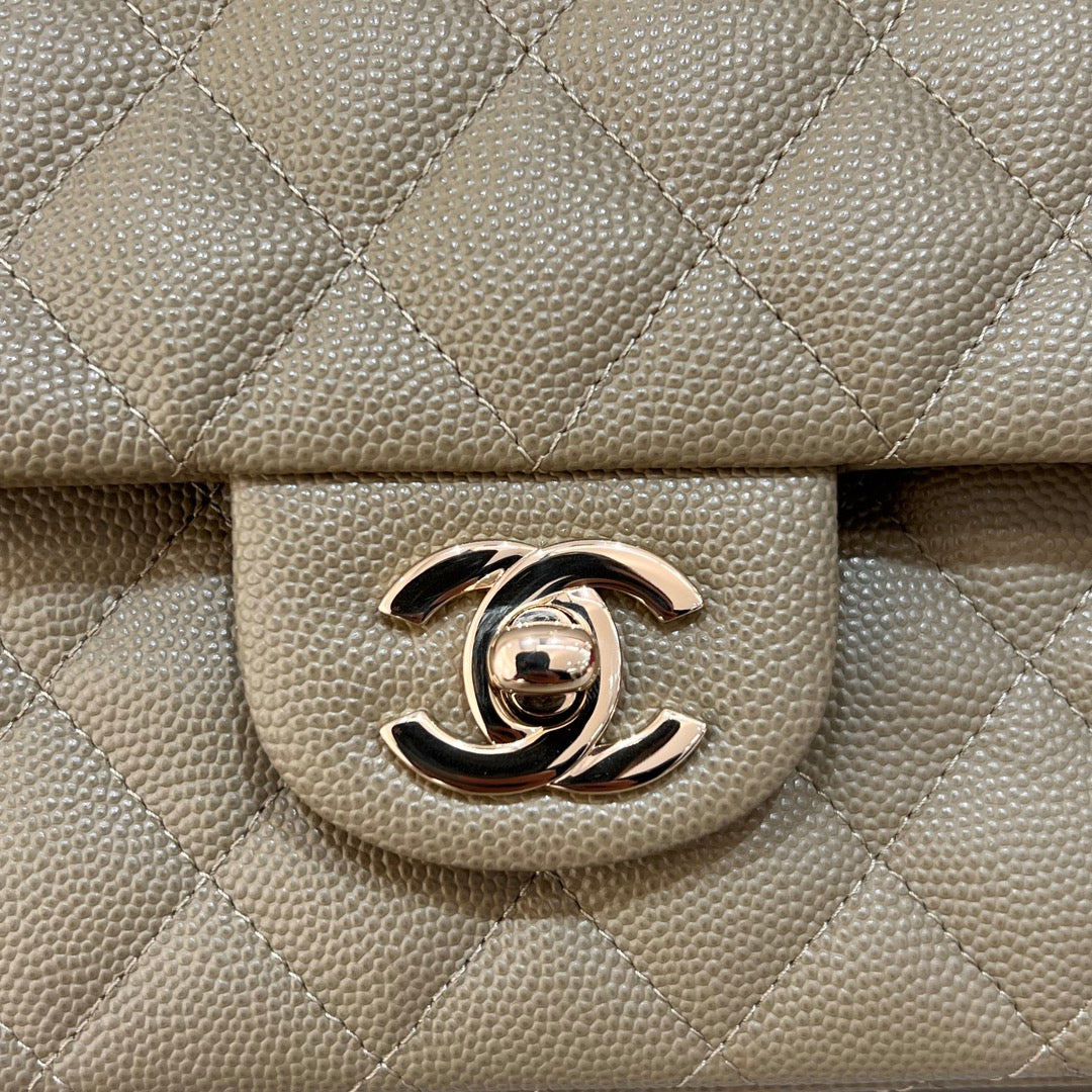 CH CLASSIC 11.12 HANDBAG 25.5 Small Grained Calfskin  Chai (Teas)