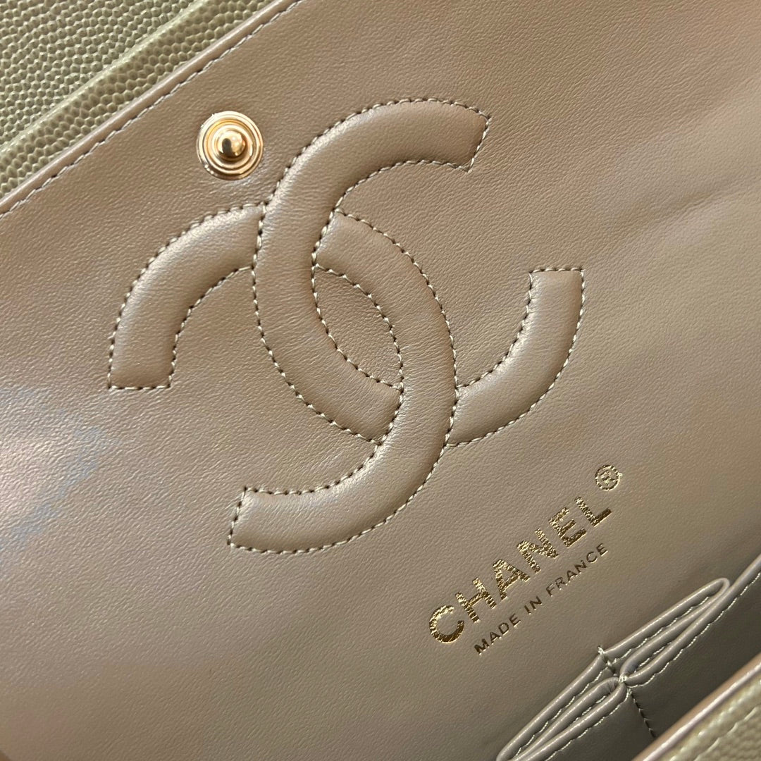 CH CLASSIC 11.12 HANDBAG 25.5 Small Grained Calfskin  Chai (Teas)