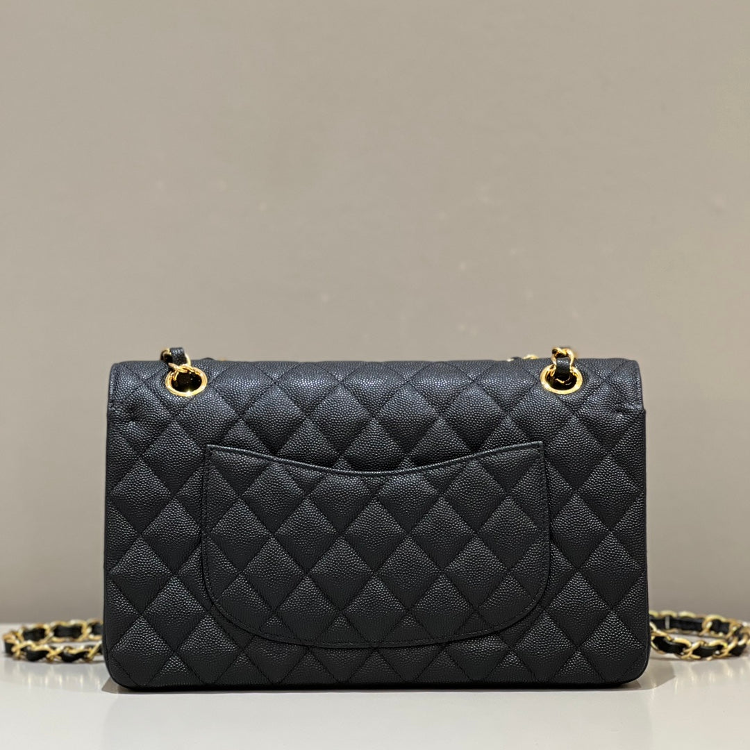 CH CLASSIC 11.12 HANDBAG 25.5 Small Grained Calfskin Black