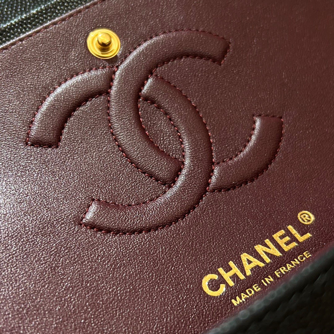 CH CLASSIC 11.12 HANDBAG 25.5 Small Grained Calfskin Black