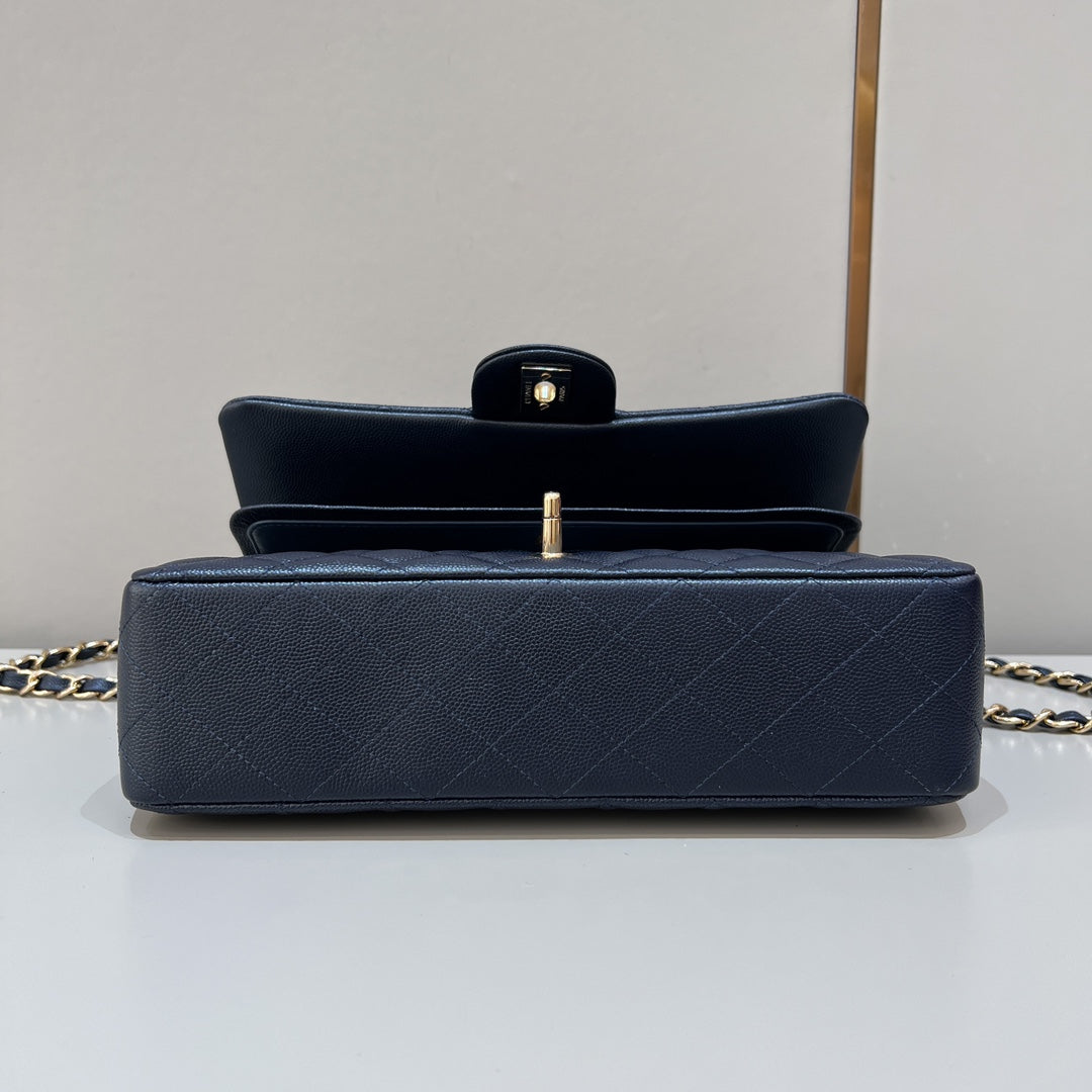 CH CLASSIC 11.12 HANDBAG 25.5 Small Grained Calfskin Dark Blue