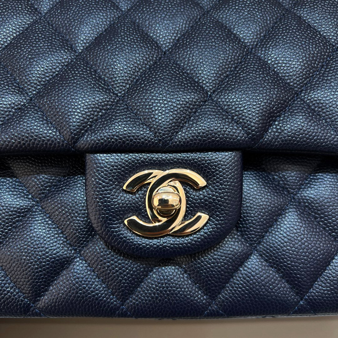CH CLASSIC 11.12 HANDBAG 25.5 Small Grained Calfskin Dark Blue