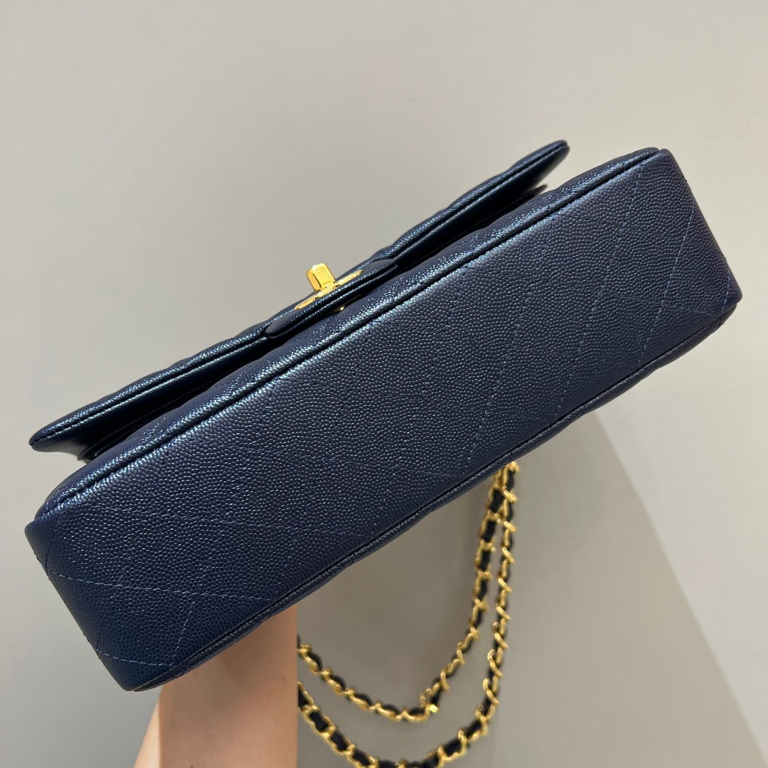 CH CLASSIC 11.12 HANDBAG 25.5 Small Grained Calfskin Dark Blue