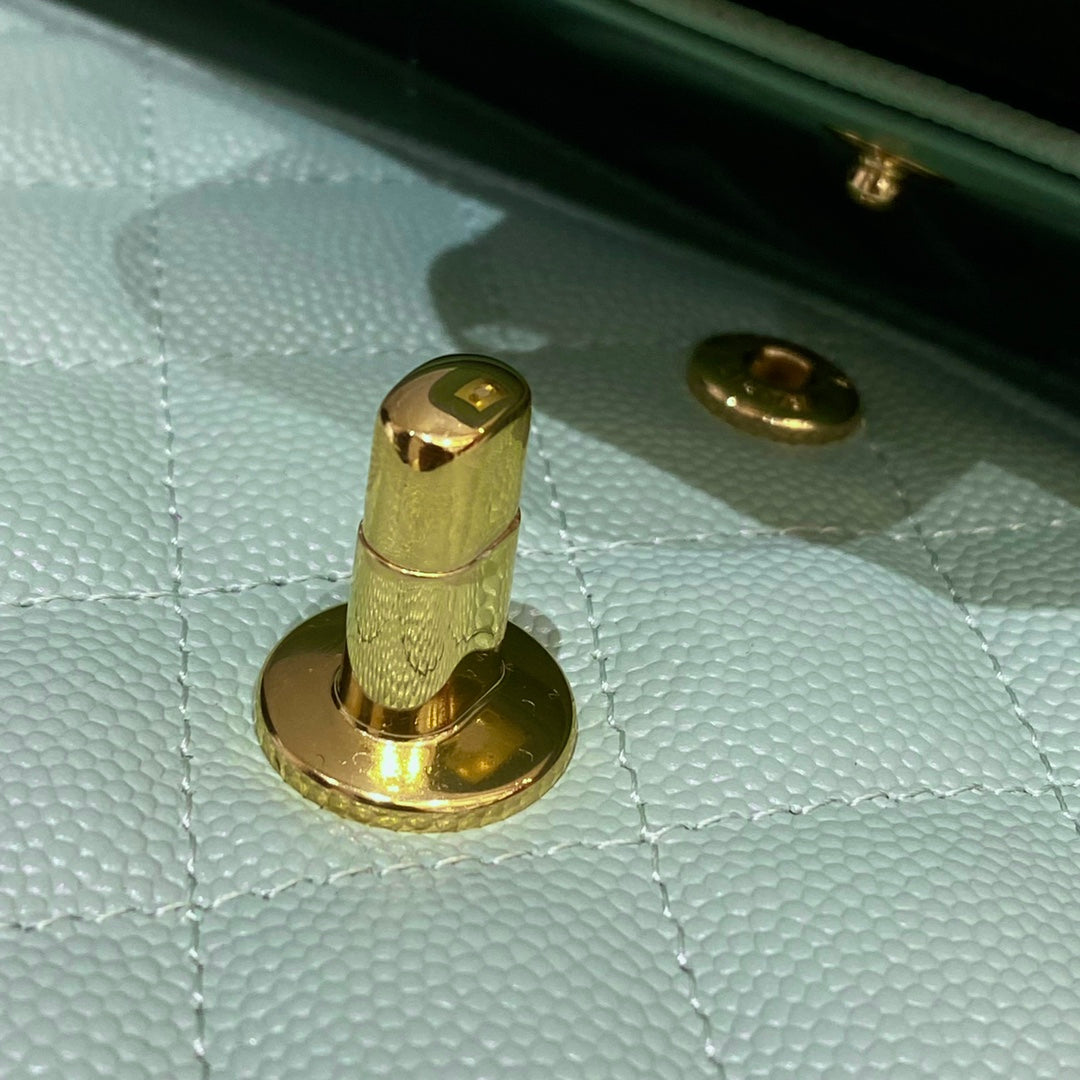 CH CLASSIC 11.12 HANDBAG 25.5 Small Grained Calfskin Matcha Green