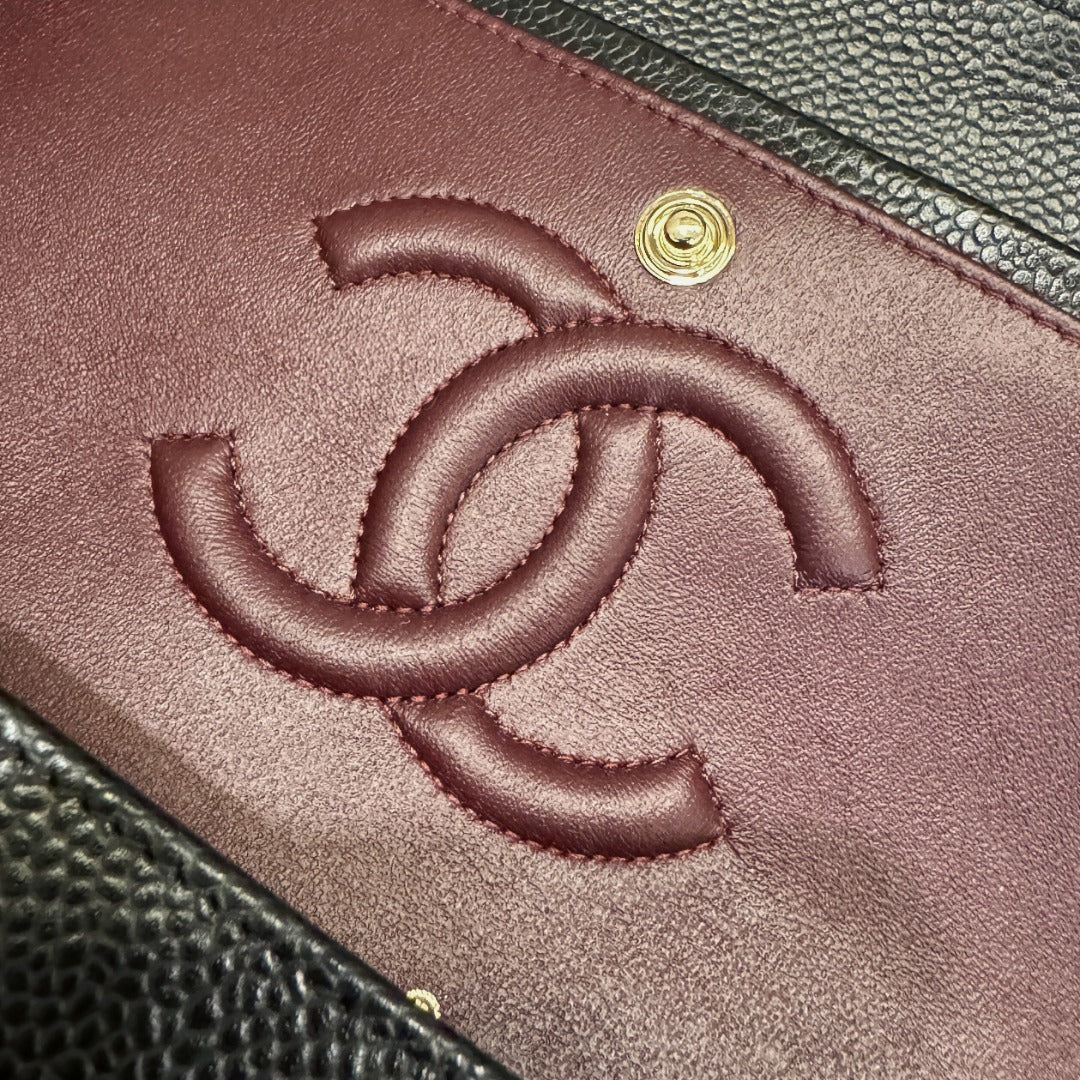 CH CLASSIC 11.12 HANDBAG 25.5 Grained Calfskin Black