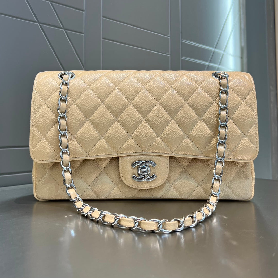 CH  CLASSIC 11.12 HANDBAG 25.5 Grained Calfskin Apricot