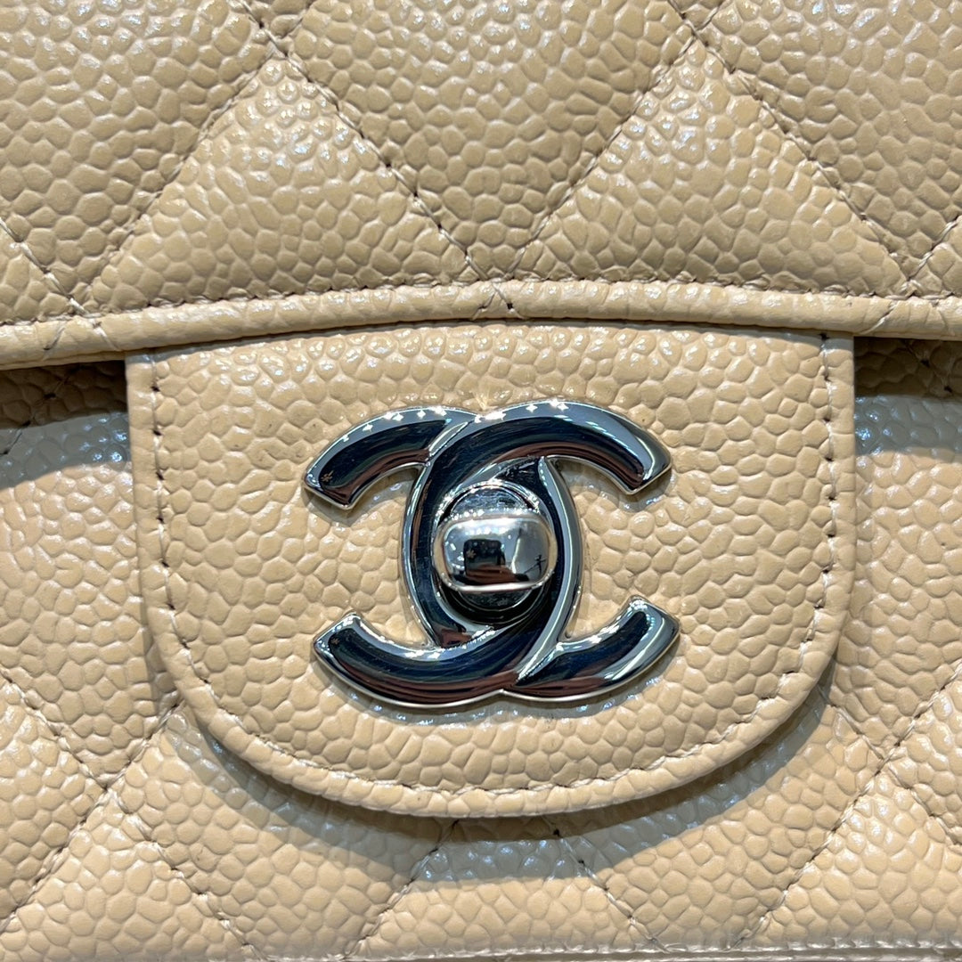 CH  CLASSIC 11.12 HANDBAG 25.5 Grained Calfskin Apricot