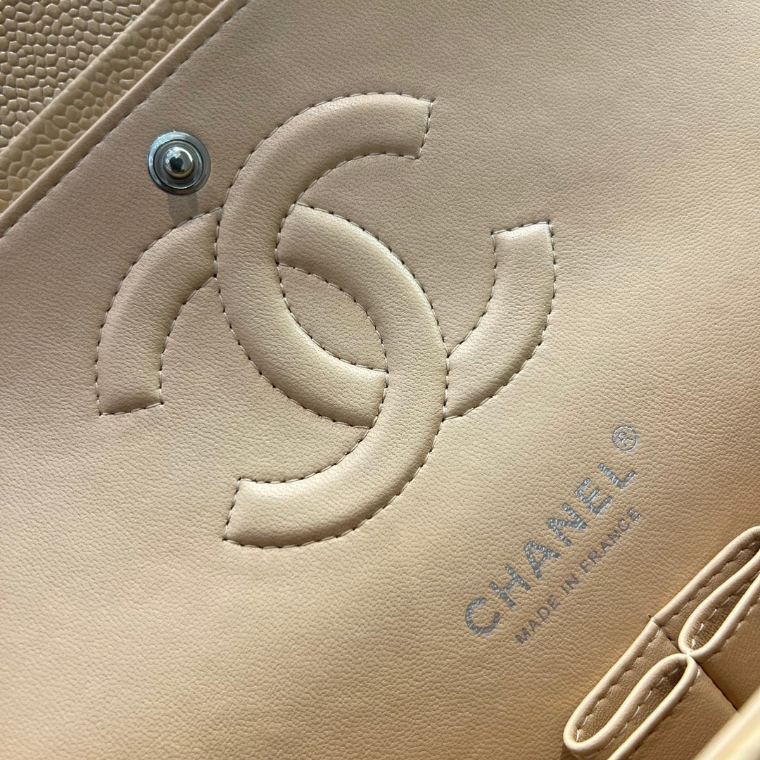 CH  CLASSIC 11.12 HANDBAG 25.5 Grained Calfskin Apricot