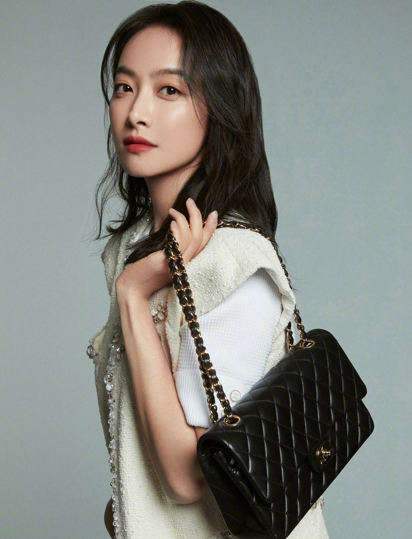 CH  CLASSIC 11.12 HANDBAG 25.5 Lambskin Black