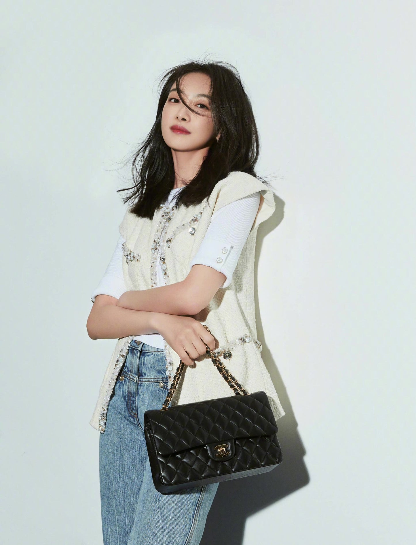 CH  CLASSIC 11.12 HANDBAG 25.5 Lambskin Black