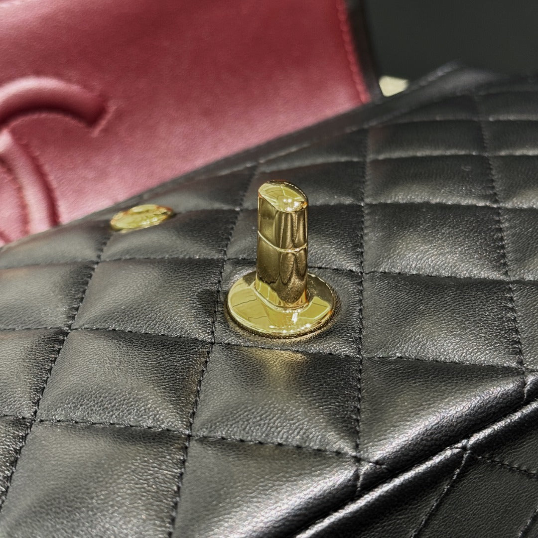 CH  CLASSIC 11.12 HANDBAG 25.5 Lambskin Black