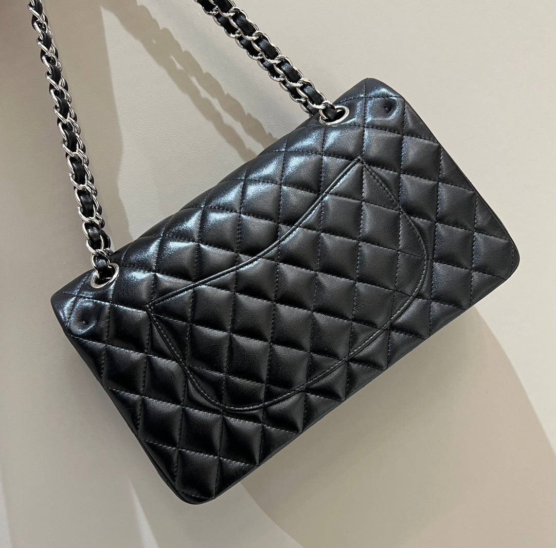 CH  CLASSIC 11.12 HANDBAG 25.5 Lambskin Black