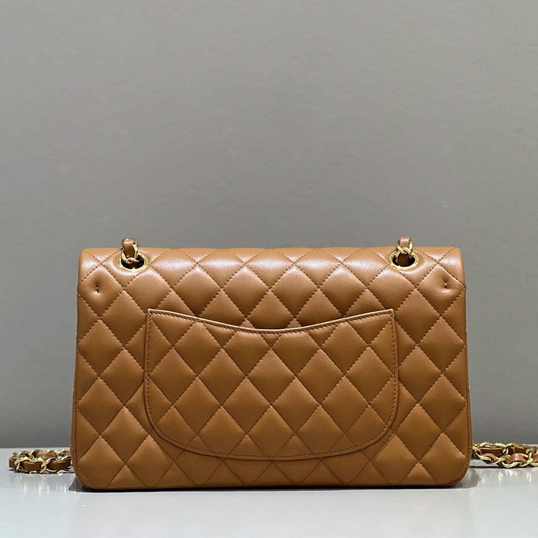 CH CLASSIC 11.12 HANDBAG 25.5 Lambskin Gold Brown