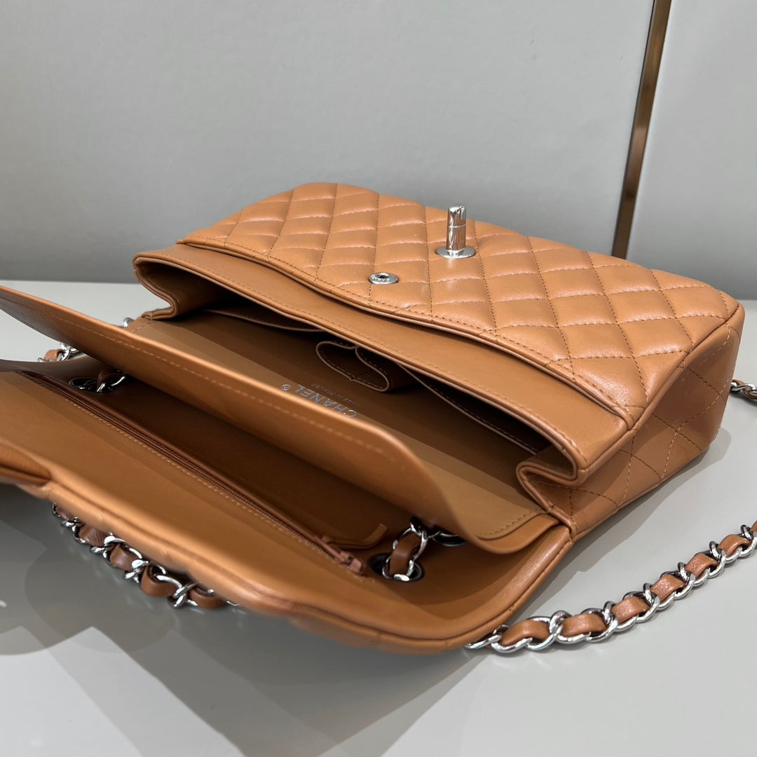 CH CLASSIC 11.12 HANDBAG 25.5 Lambskin Gold Brown