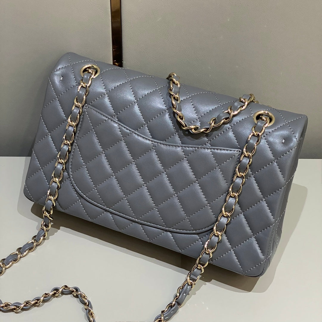 CH CLASSIC 11.12 HANDBAG 25.5 Lambskin High-grade gray