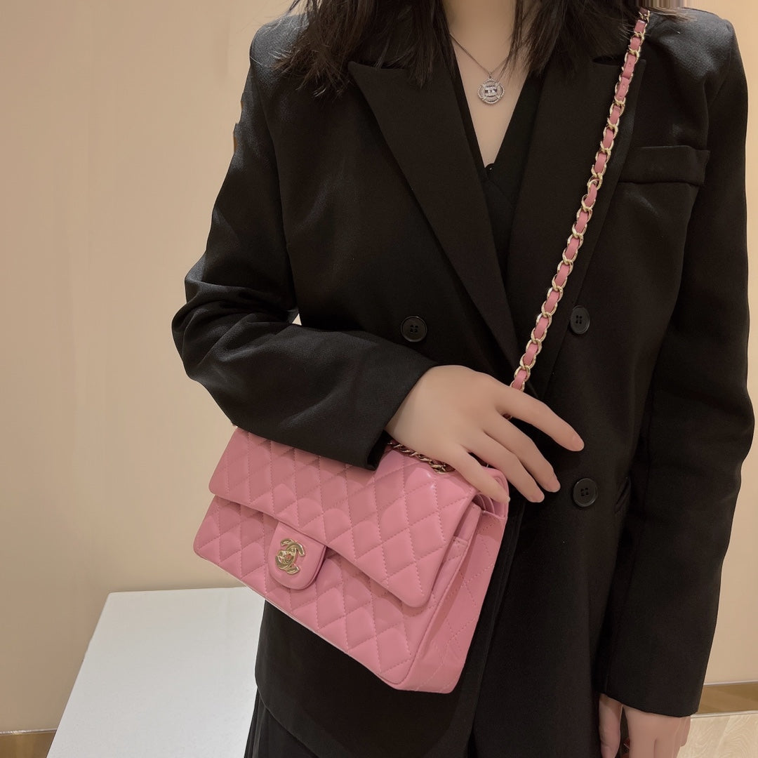 CH CLASSIC 11.12 HANDBAG 25.5 Lambskin Dark Pink