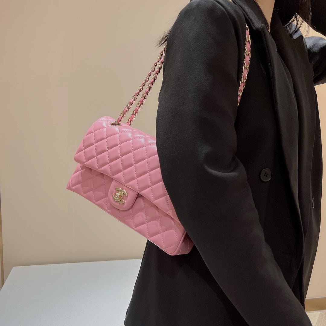 CH CLASSIC 11.12 HANDBAG 25.5 Lambskin Dark Pink