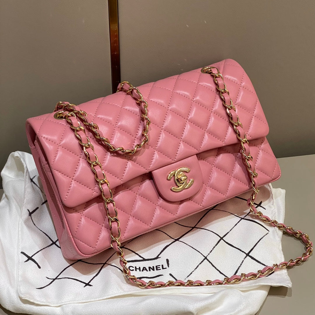 CH CLASSIC 11.12 HANDBAG 25.5 Lambskin Dark Pink