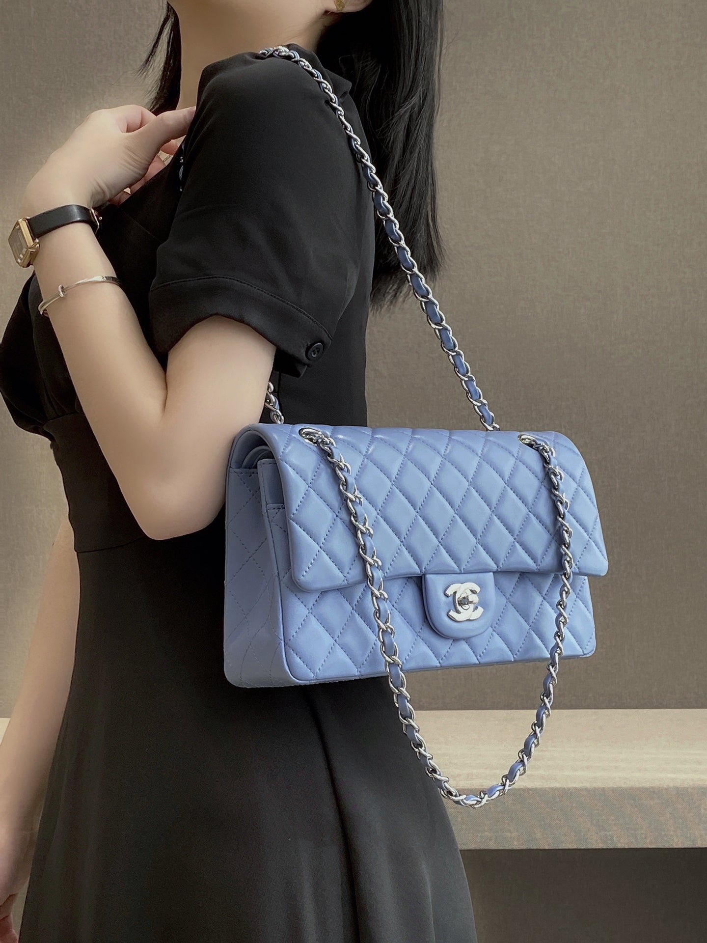 CH  CLASSIC 11.12 HANDBAG 25.5 Lambskin Baby Blue