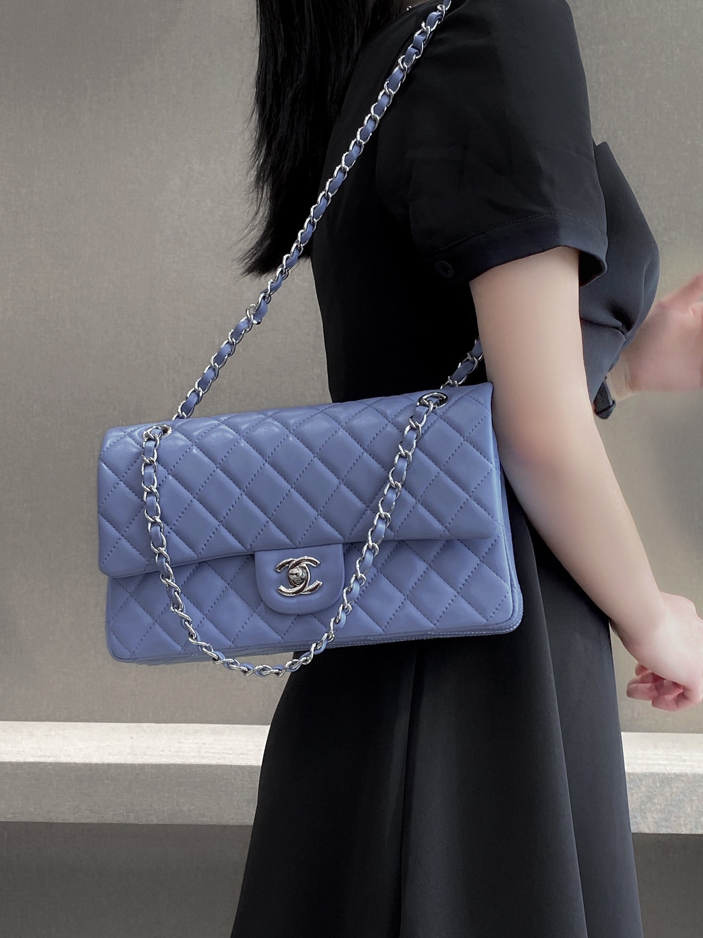 CH  CLASSIC 11.12 HANDBAG 25.5 Lambskin Baby Blue