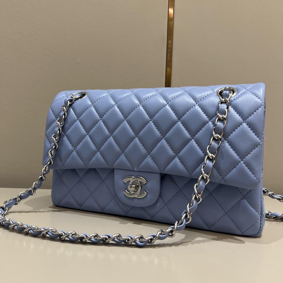 CH  CLASSIC 11.12 HANDBAG 25.5 Lambskin Baby Blue