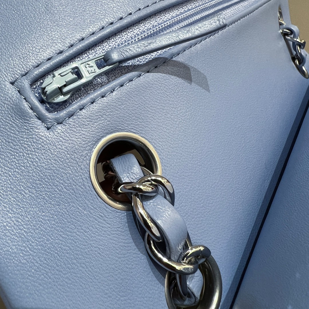 CH  CLASSIC 11.12 HANDBAG 25.5 Lambskin Baby Blue