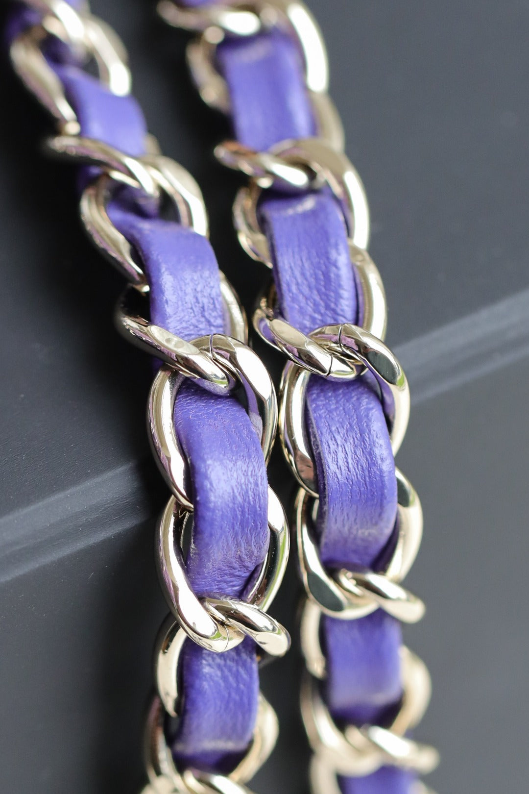 CH  MINI CLASSIC HANDBAG 20 Cotton & Wool Tweed Purple