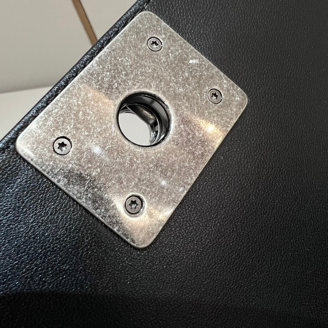 CH BOY HANDBAG 25  Lambskin Black