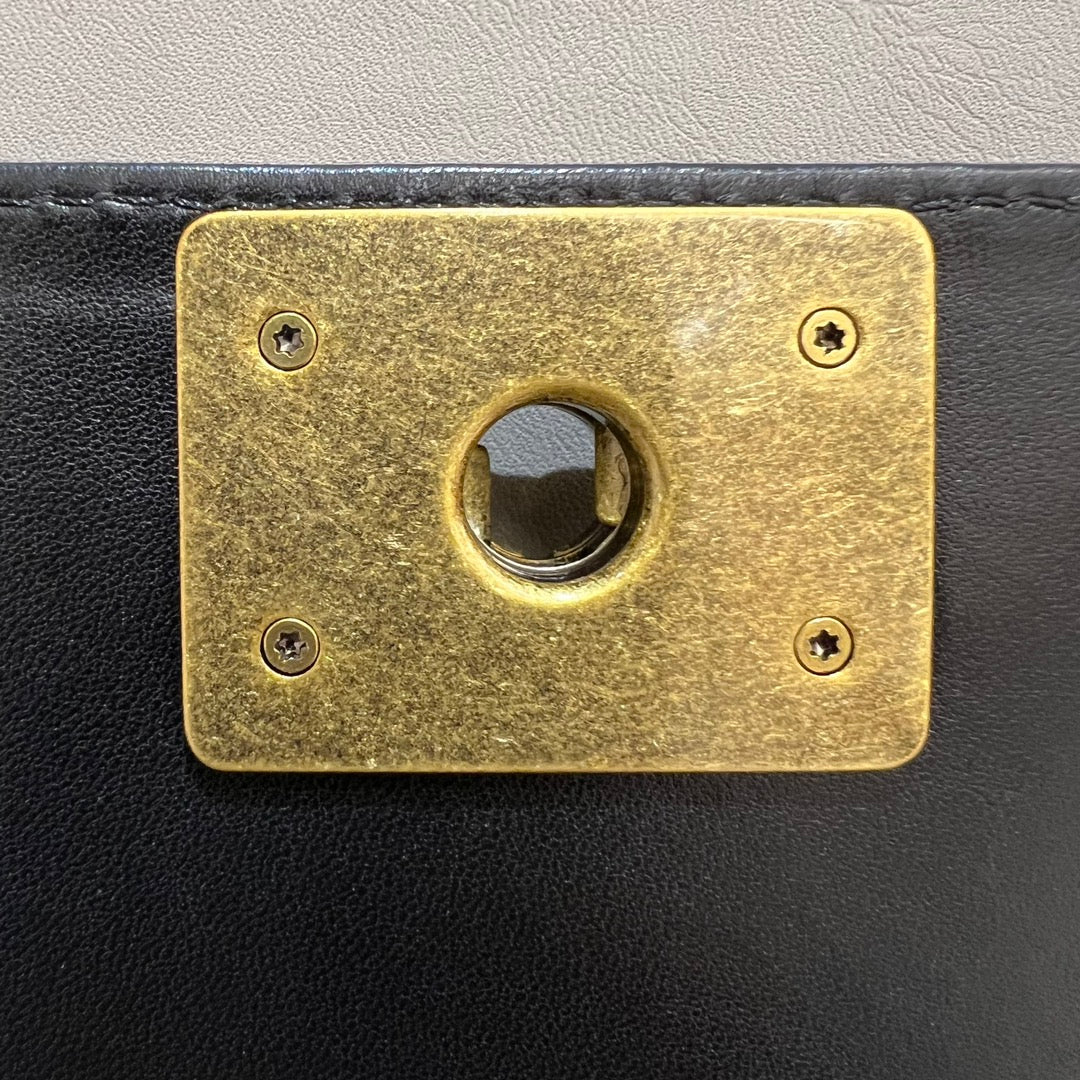 CH BOY HANDBAG 25  Lambskin Black