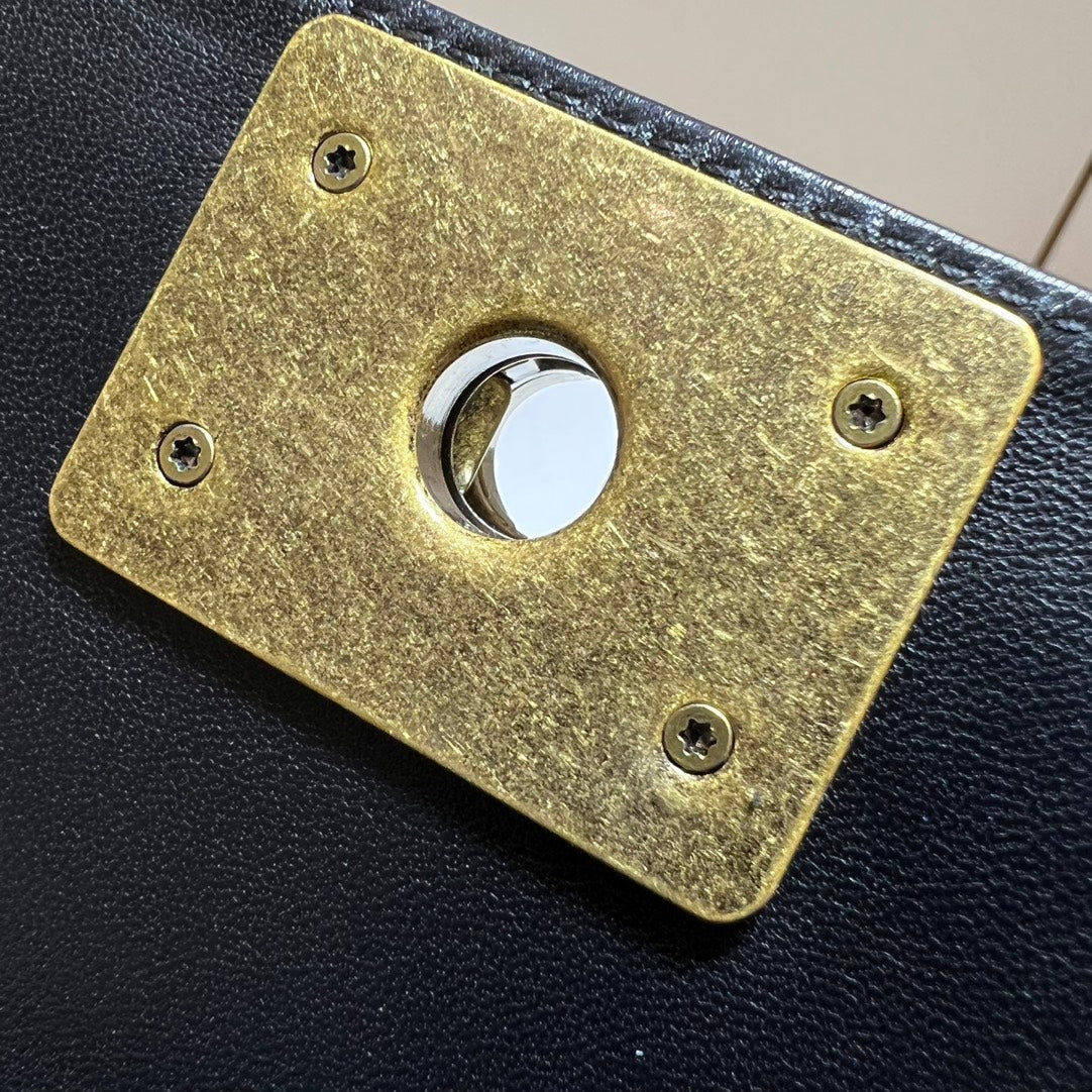 CH LARGE BOY HANDBAG 28  Lambskin Black