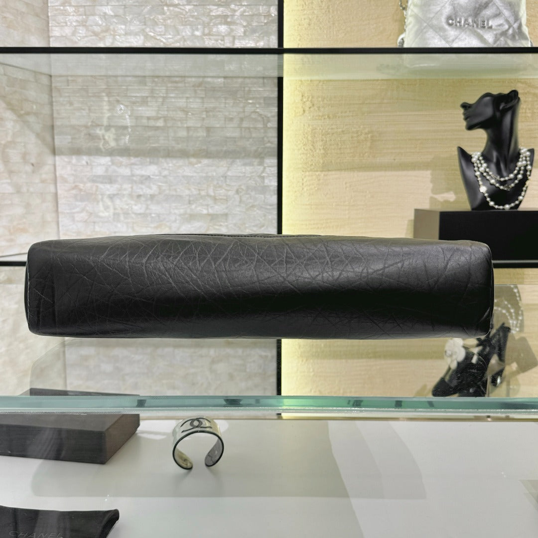 CH 31 Shopping Bag Calfskin with Gold Hardware Black