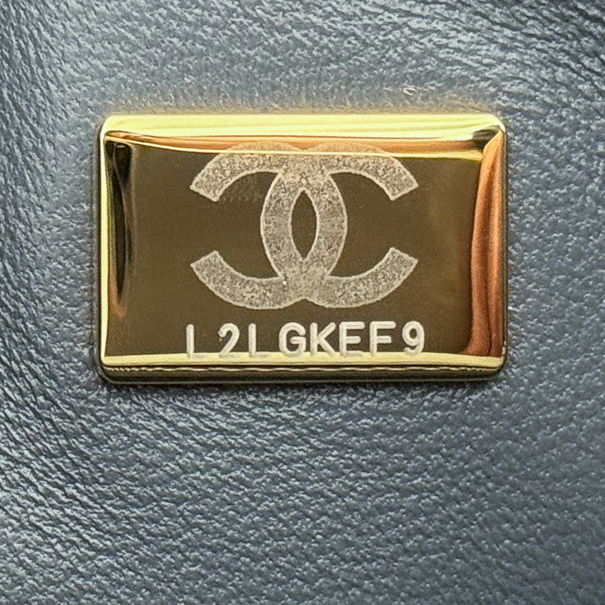 CH  CF20 Golden Globe CLASSIC HANDBAG  Lambskin Dark Gray