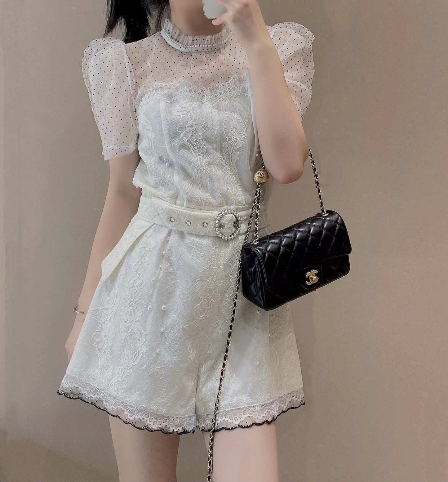 CH CF20 Golden Globe CLASSIC HANDBAG  Lambskin Black