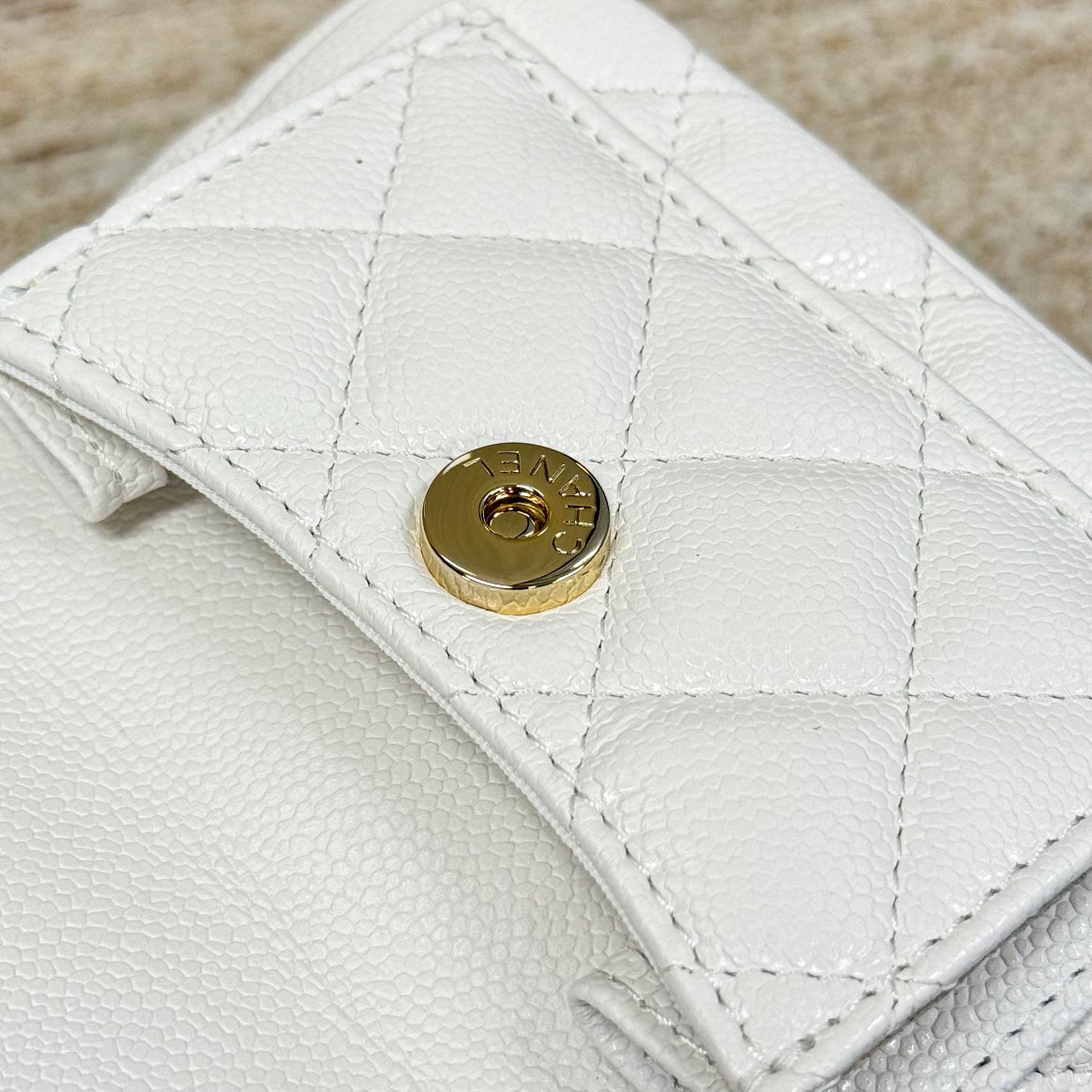 CH 24C Backpacks Mini Grained Calfskin White