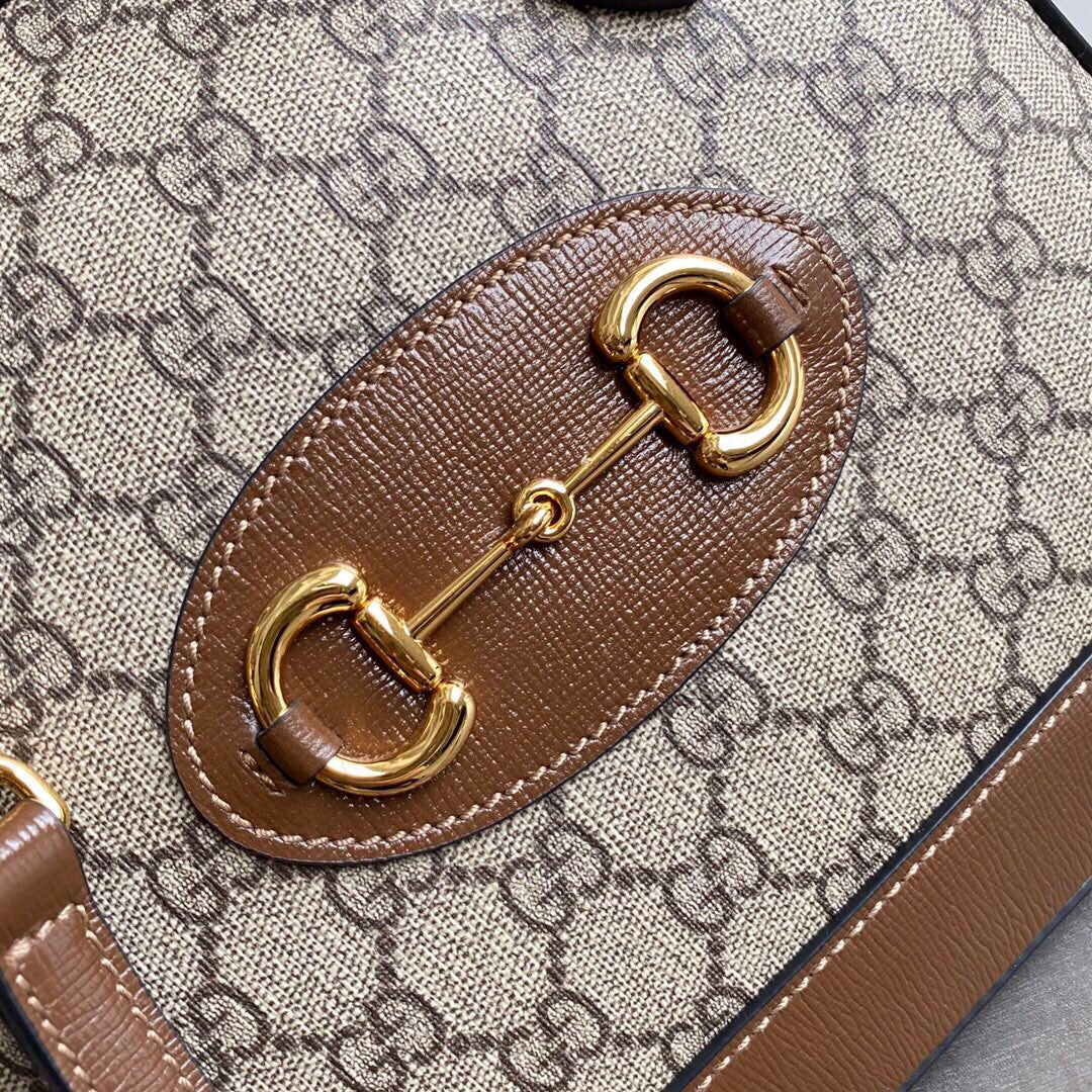 GC Horsebit 1955 small top handle bag Beige/ebony