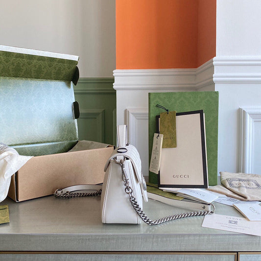 GC Marmont matelassé chevron leather Black / White / Dusty Pink / Gray Blue