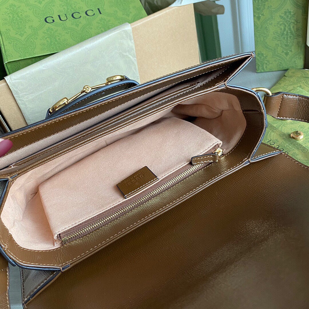 GC Horsebit 1955 small shoulder bag Beige and ebony