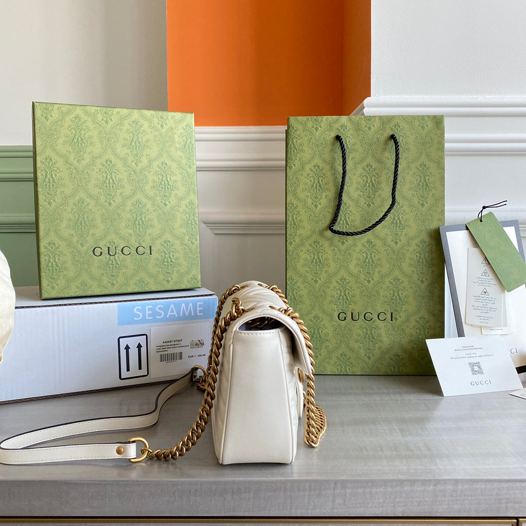 GC GG Marmont small shoulder bag Black / White / Red / Gray Blue