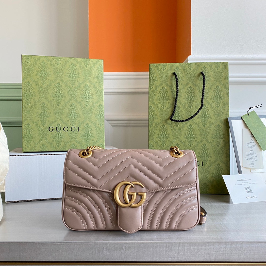 GC GG Marmont small shoulder bag Black / White / Red / Gray Blue